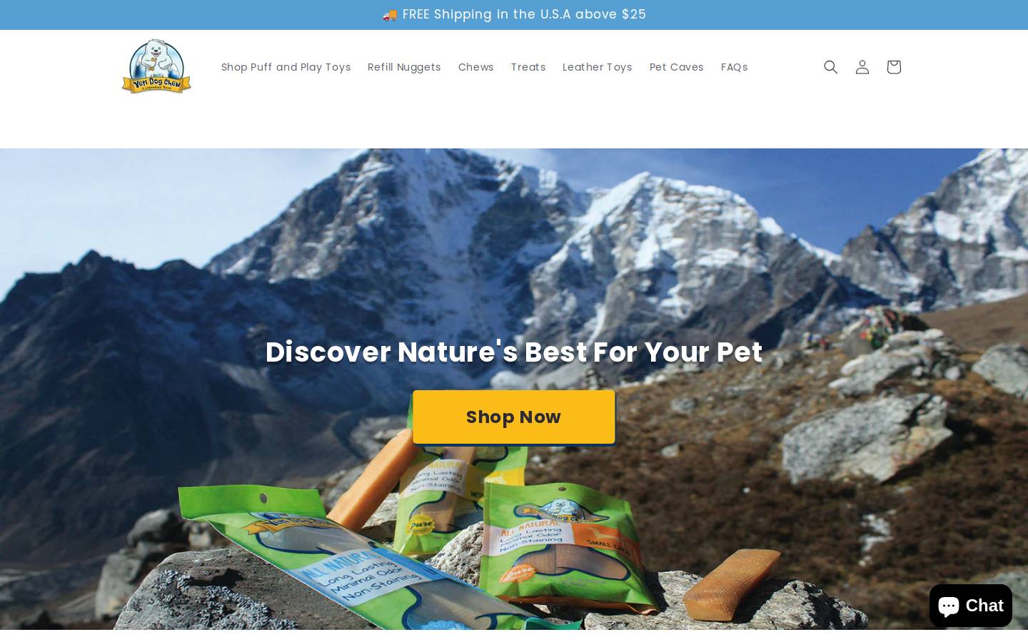 YETI homepage screenshot