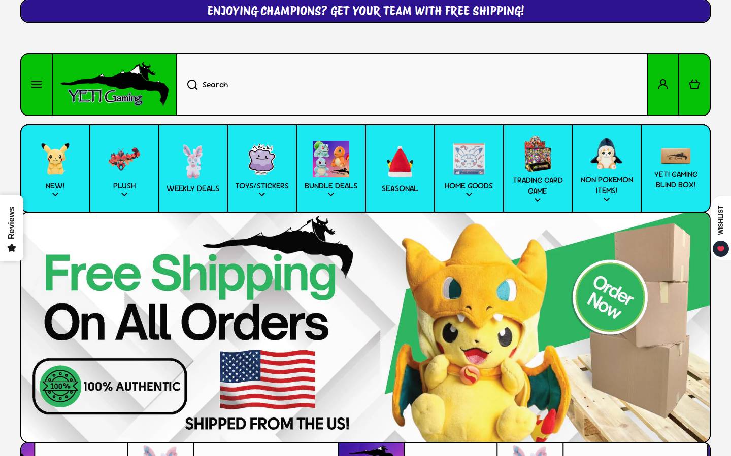 yetigaming.com homepage screenshot