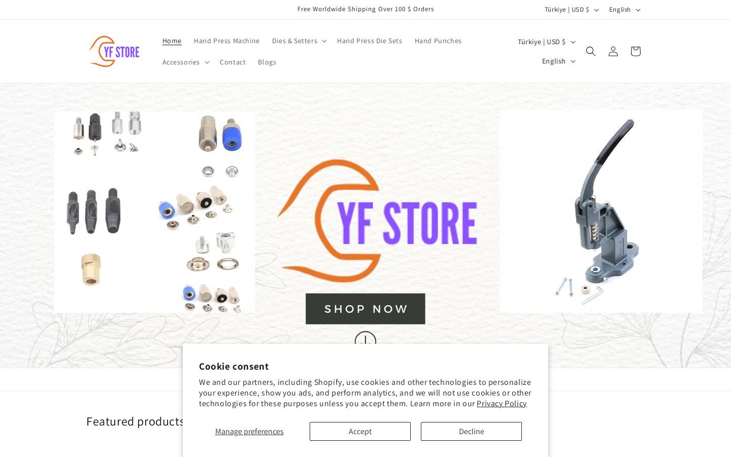 yfstoreshop.com homepage screenshot