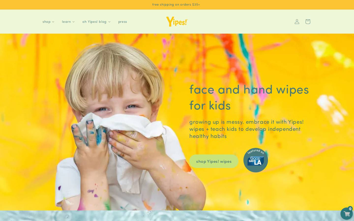 yipes.com homepage screenshot