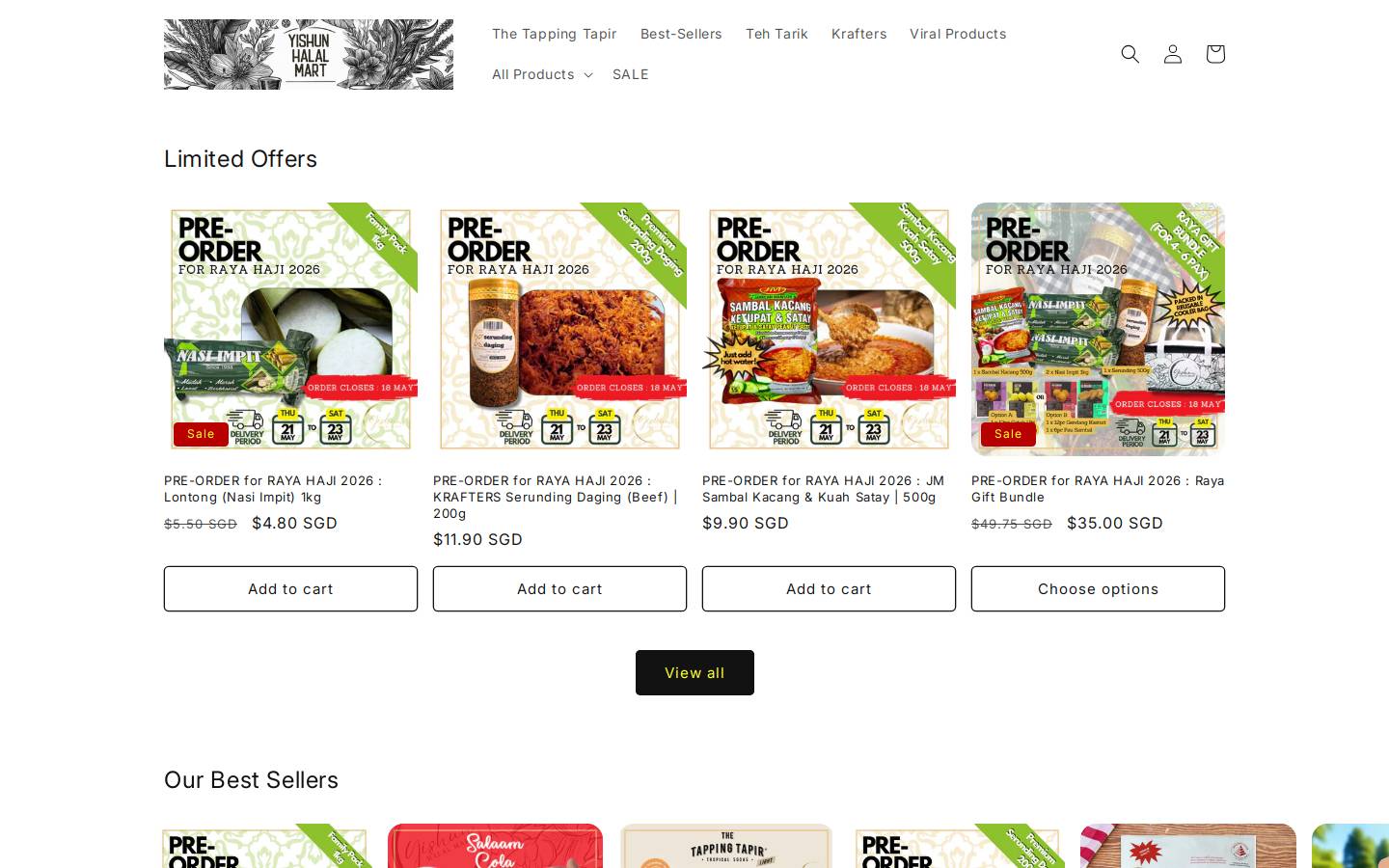yishunhalalmart.com homepage screenshot