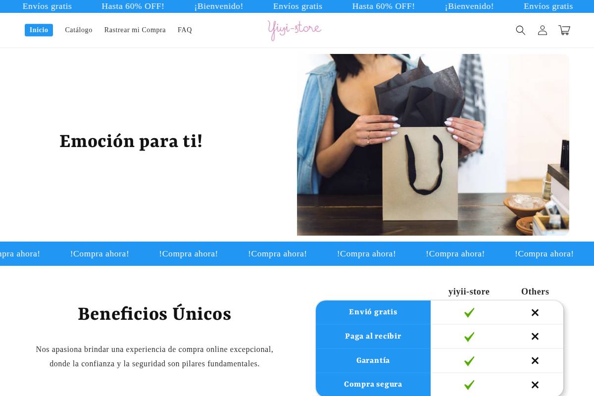 yiyi-store.com homepage screenshot