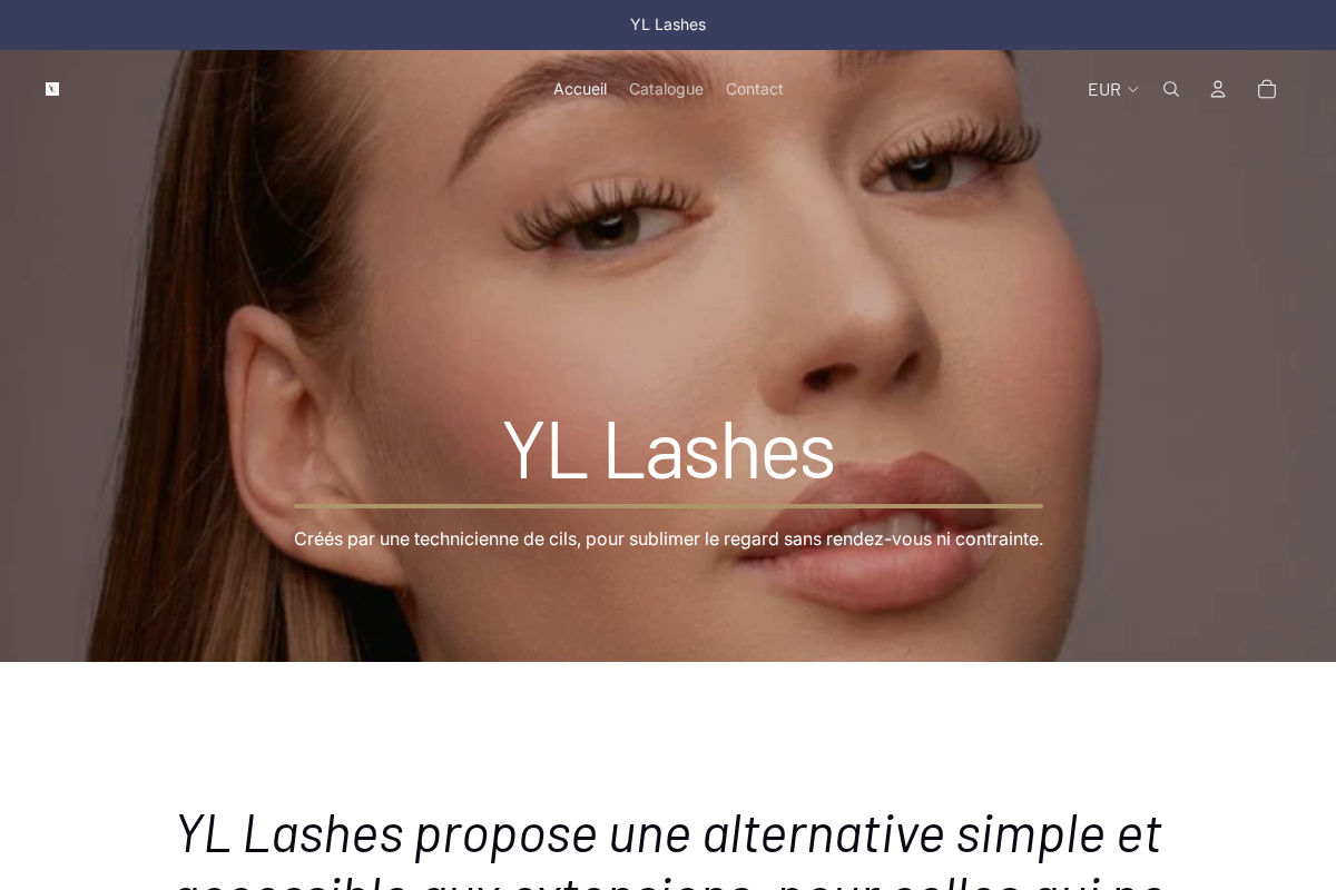 YL LASHES homepage screenshot
