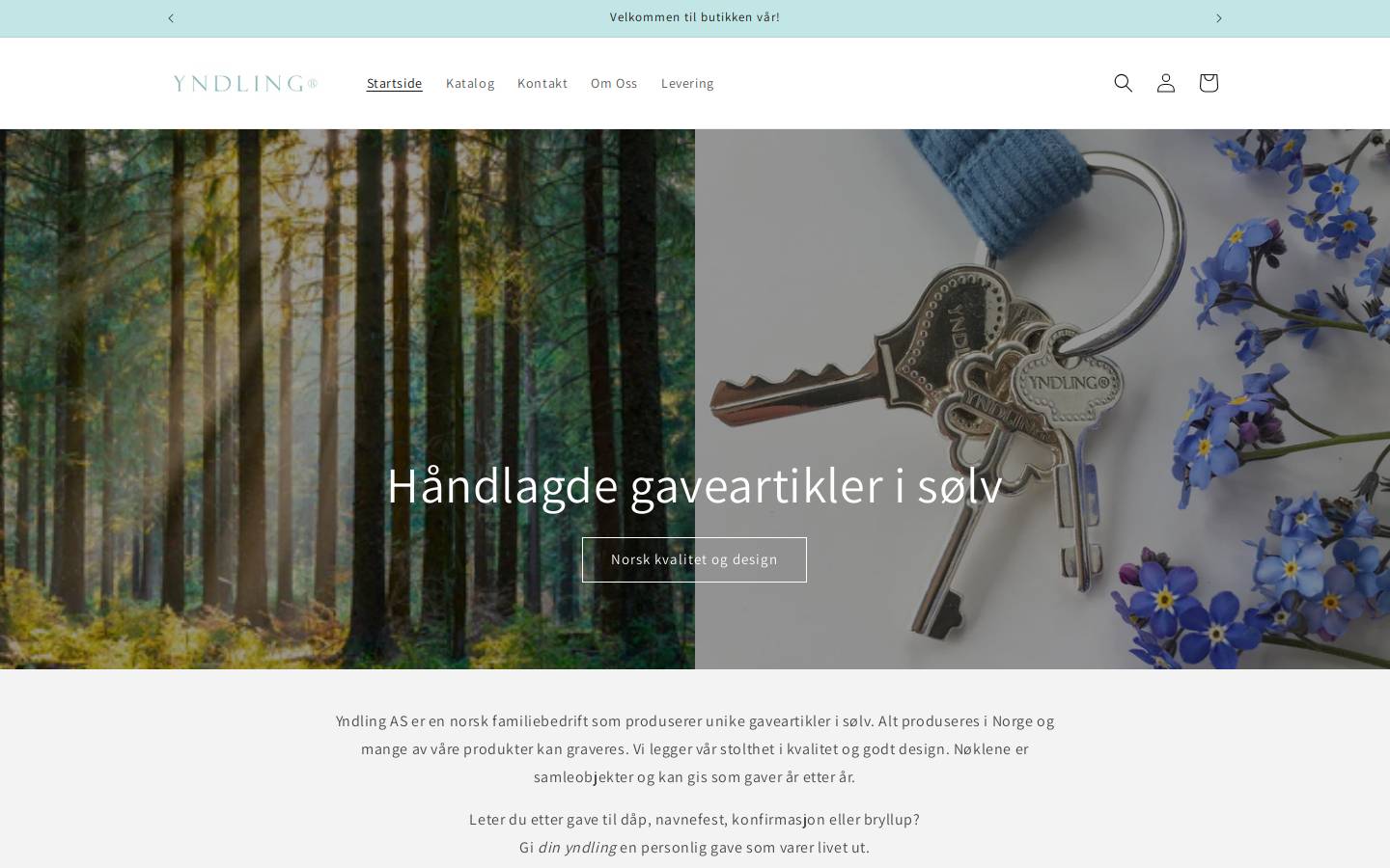 yndling.no homepage screenshot