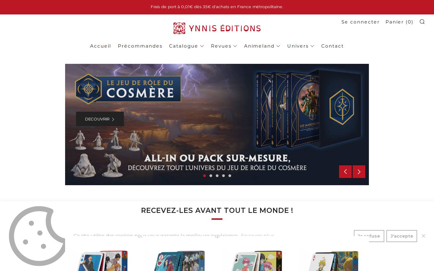 ynnis-editions.fr homepage screenshot