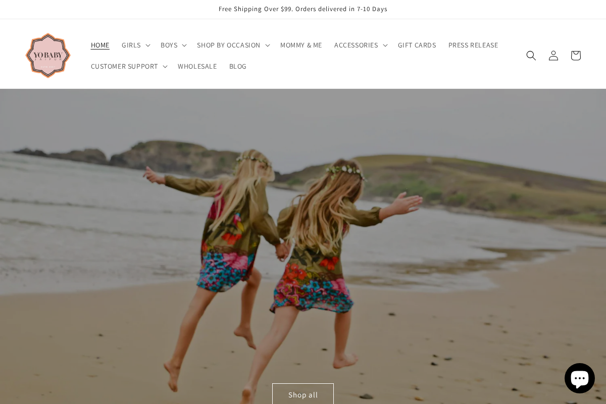 Yo Baby India homepage screenshot