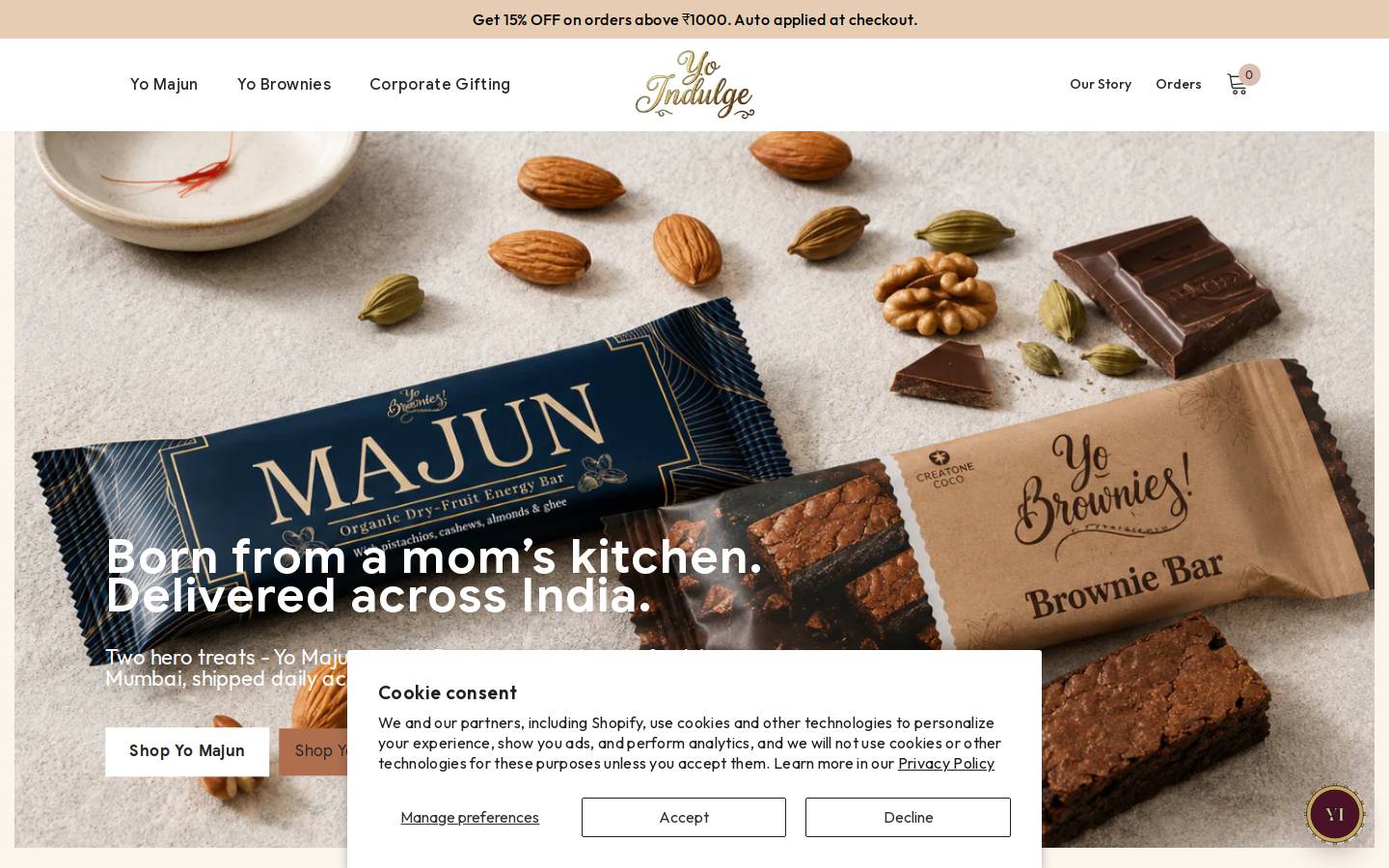 yobrownies.com homepage screenshot