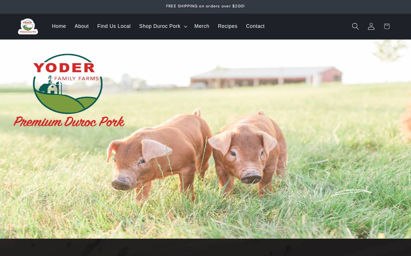 yoderfamilyfarms.com homepage screenshot