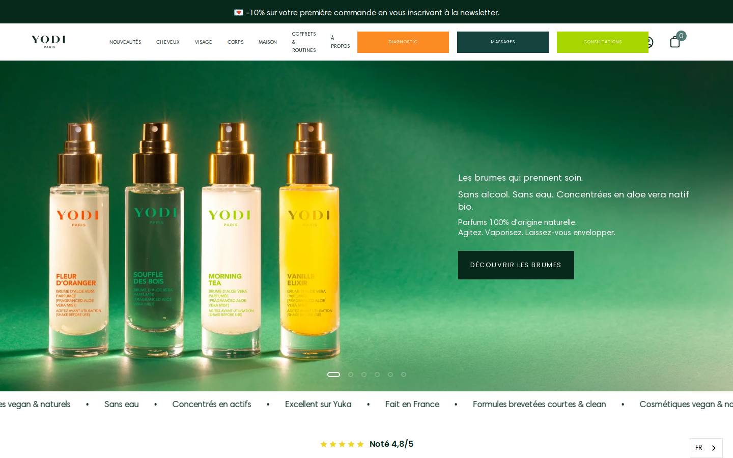 yodibeauty.com homepage screenshot