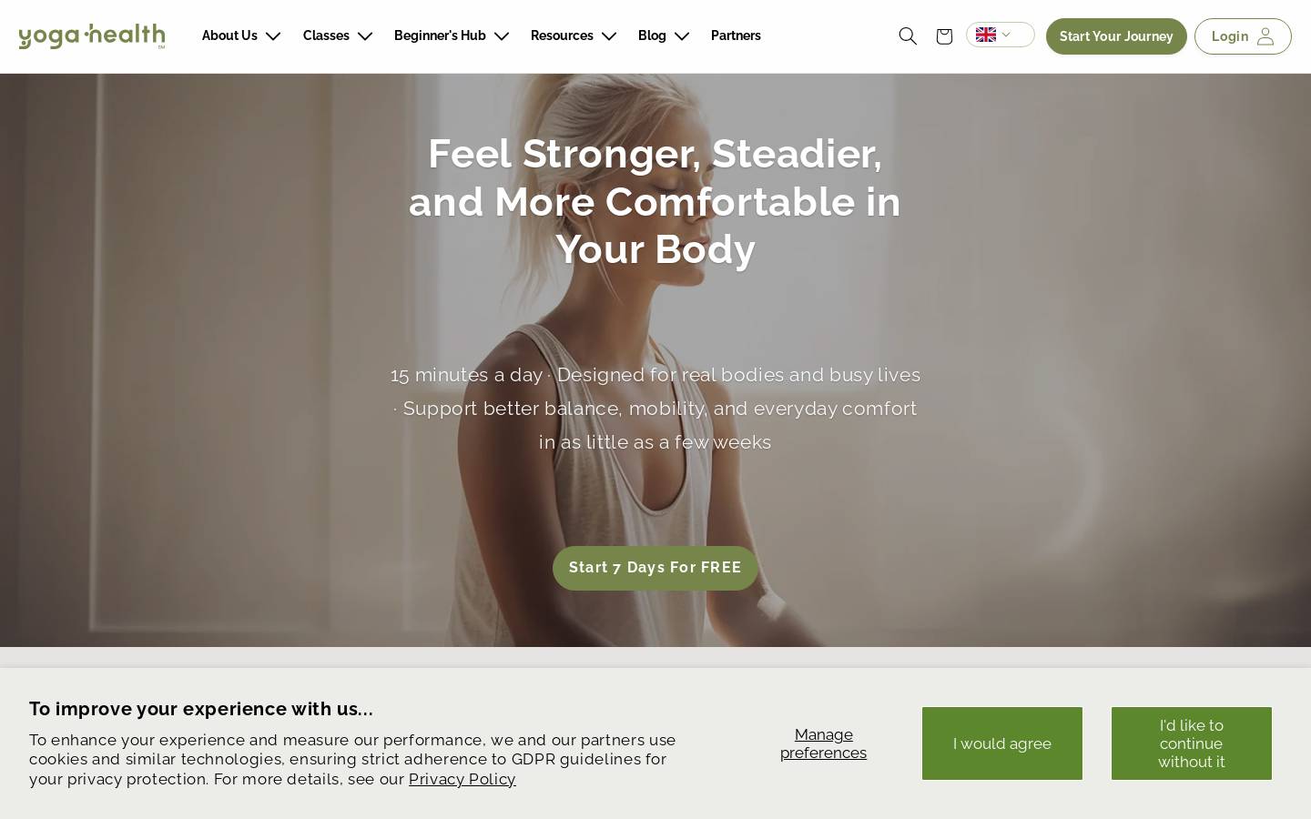 yoga.health homepage screenshot