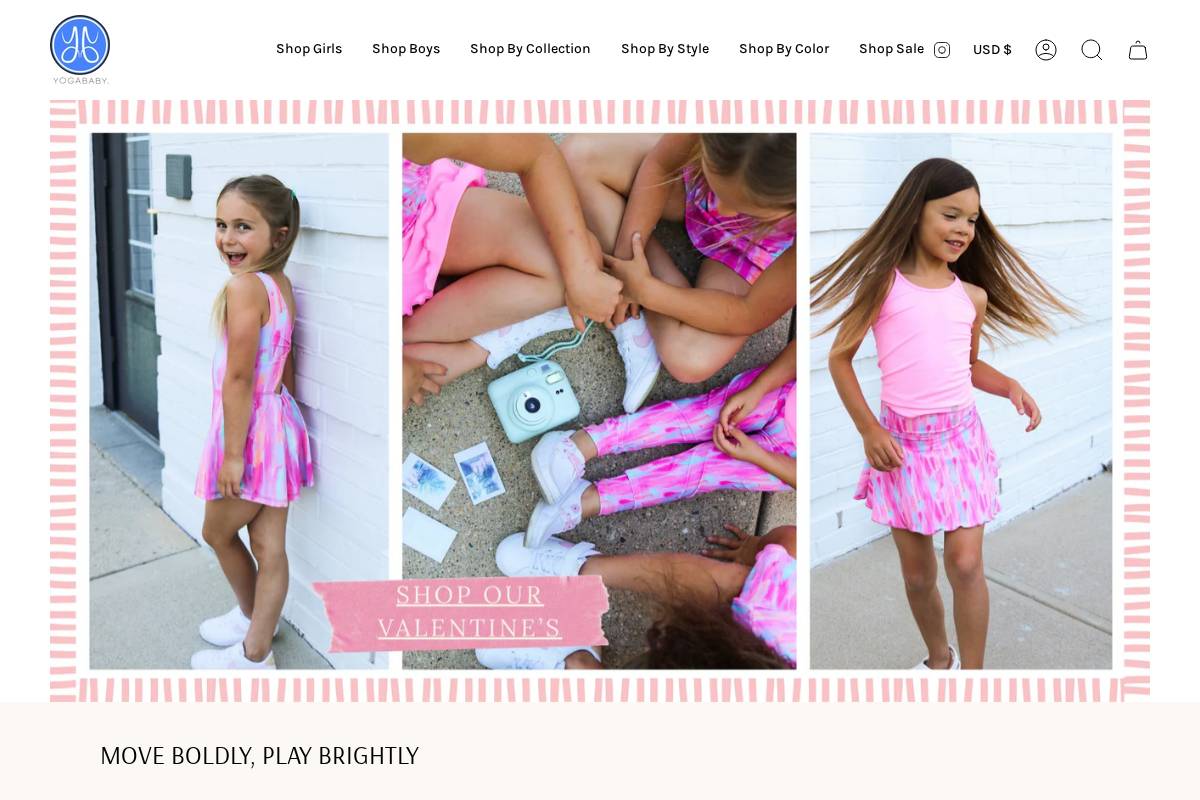 yogababyclothing.com homepage screenshot