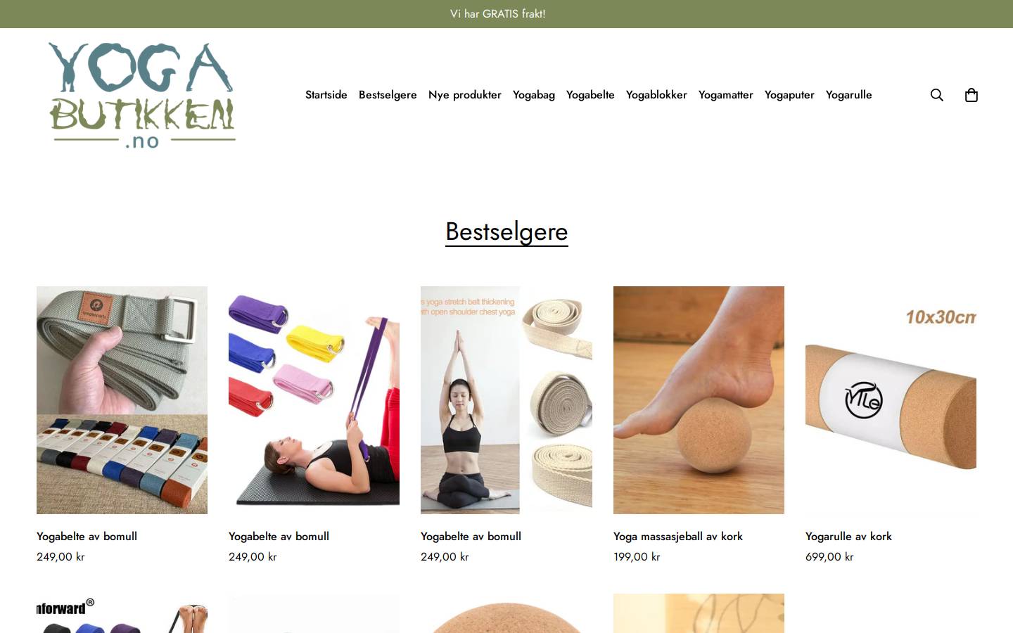 Yogabutikken homepage screenshot