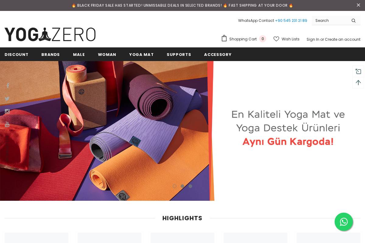 yogazero.com homepage screenshot