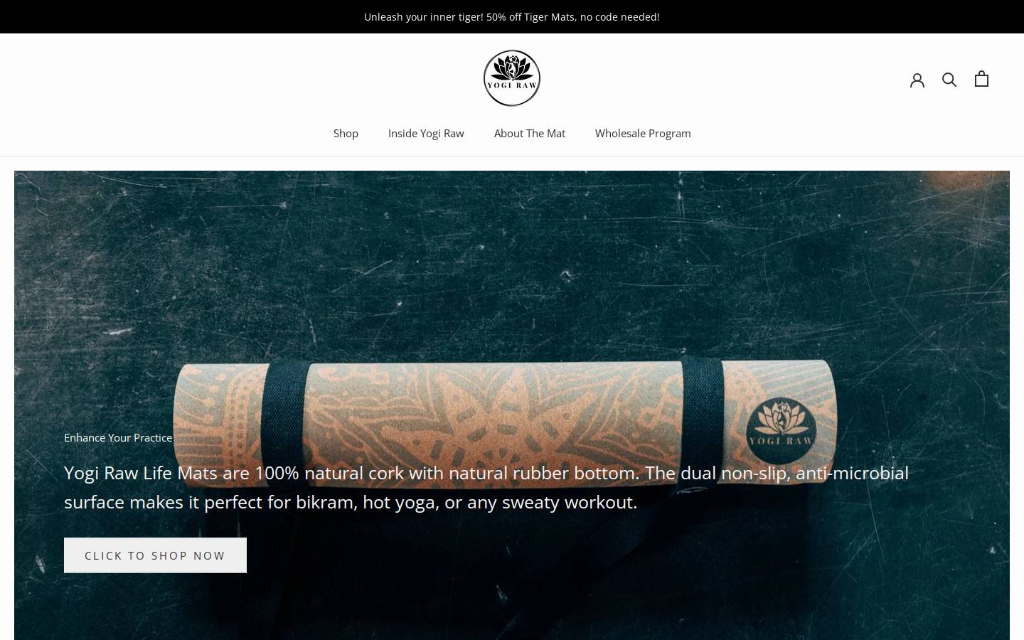 yogirawlife.com homepage screenshot