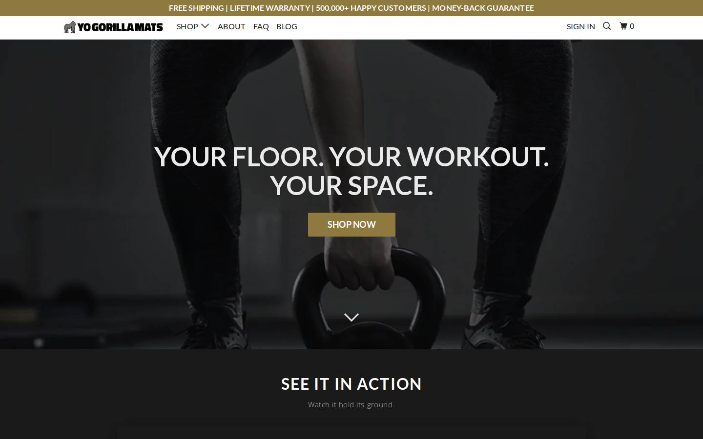 yogorillamats.com homepage screenshot