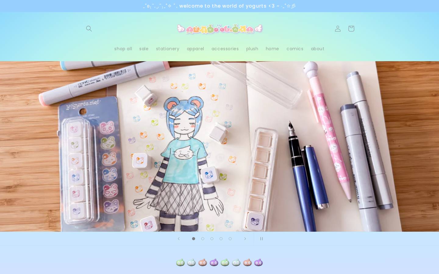 Yogurts homepage screenshot