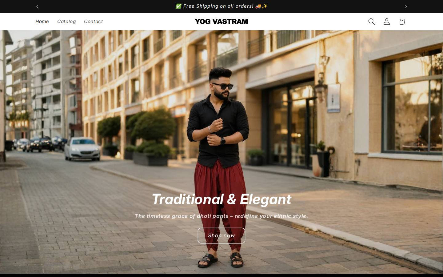yogvastram.com homepage screenshot