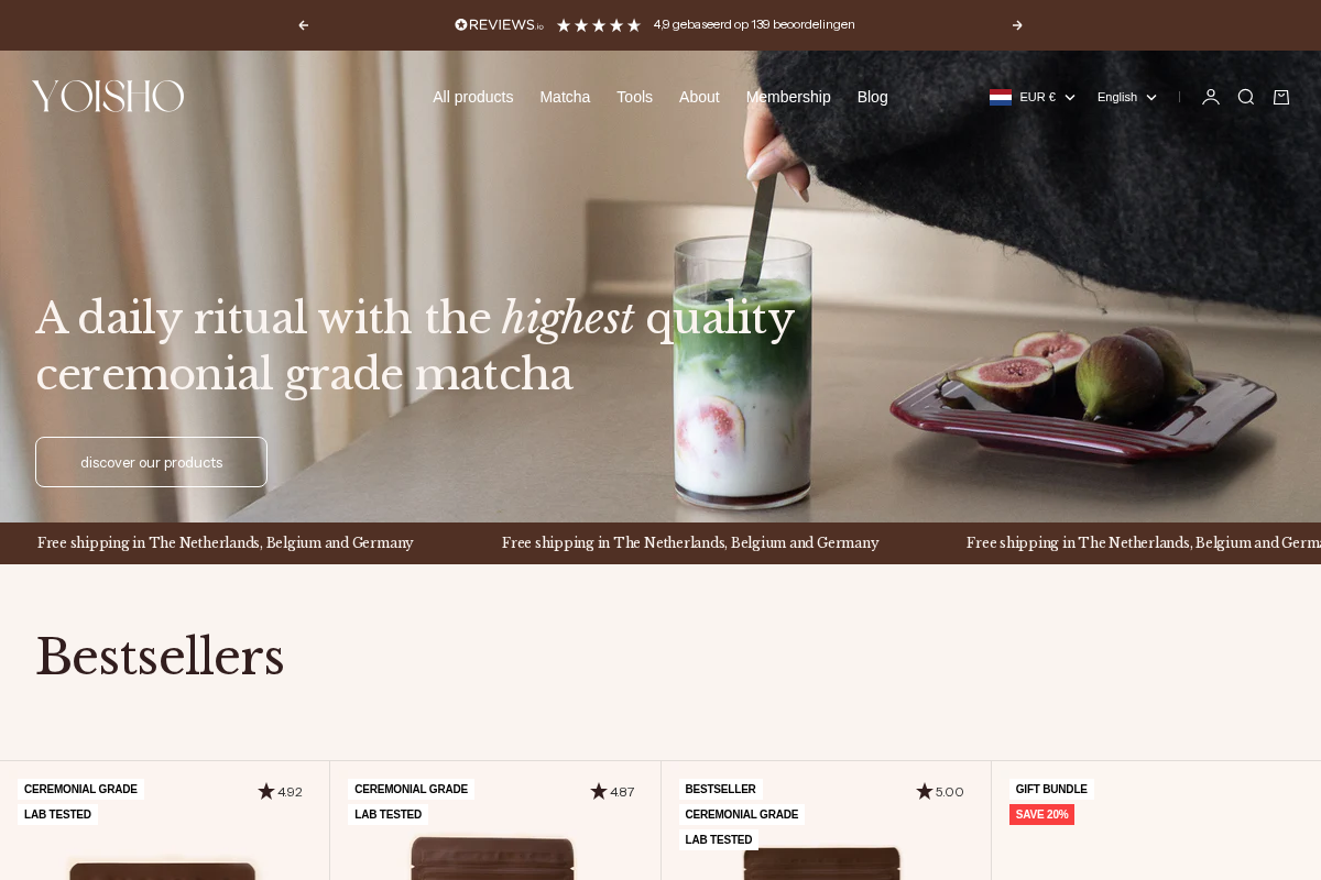 Yoisho Matcha  homepage screenshot