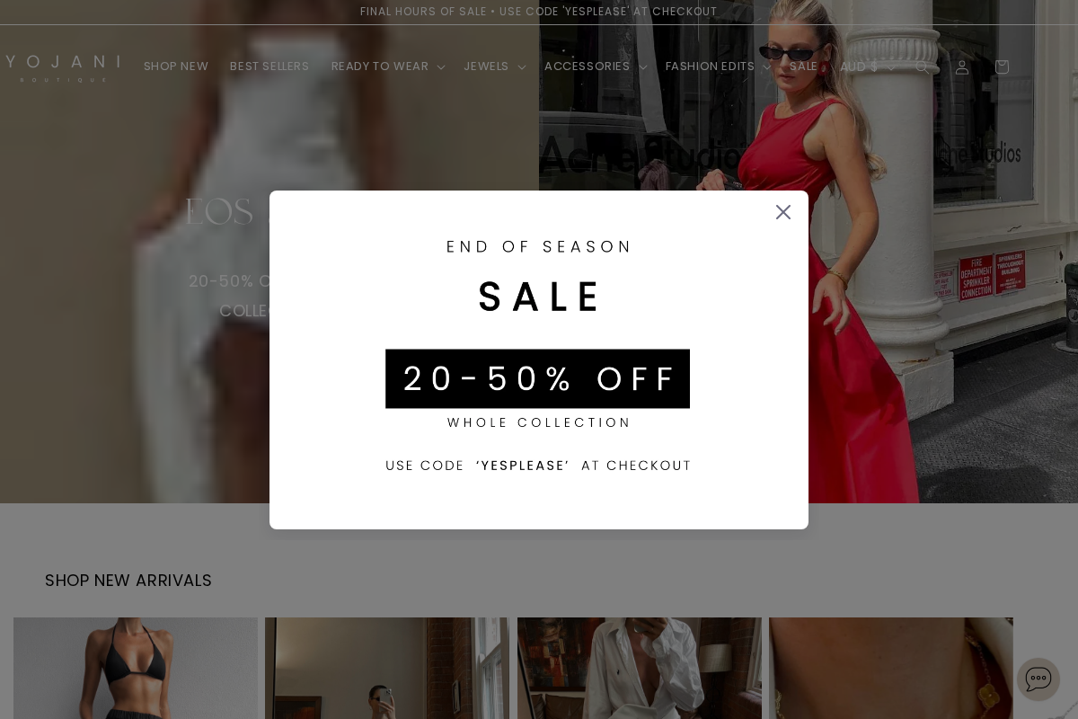 Yojaniboutique homepage screenshot