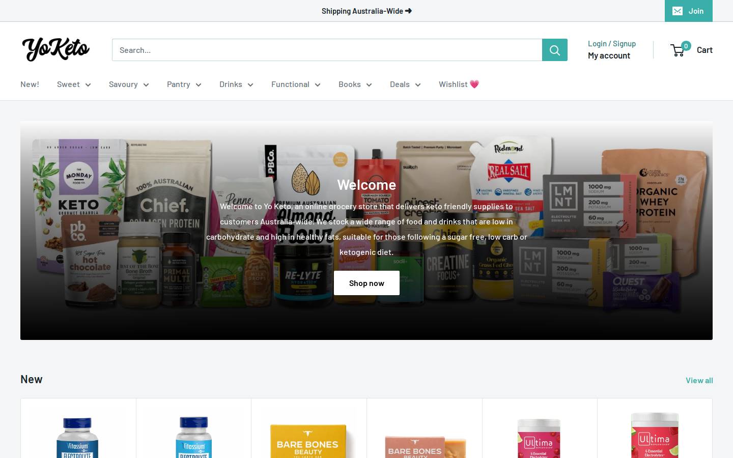 Yo Keto homepage screenshot