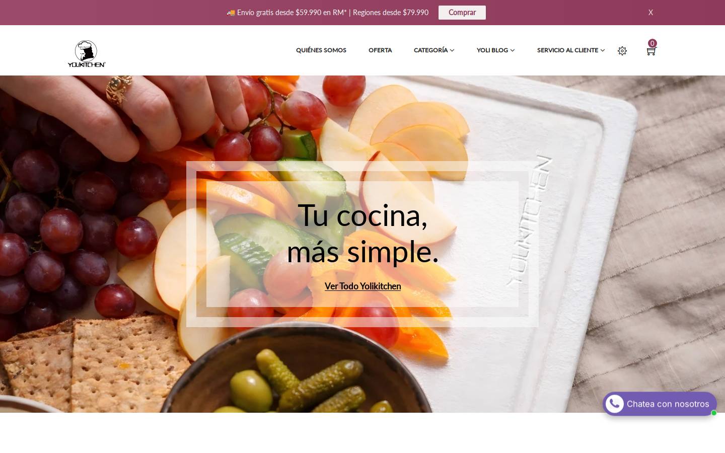 yolikitchen.cl homepage screenshot