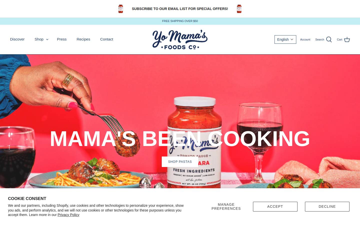 yomamasfood.ca homepage screenshot
