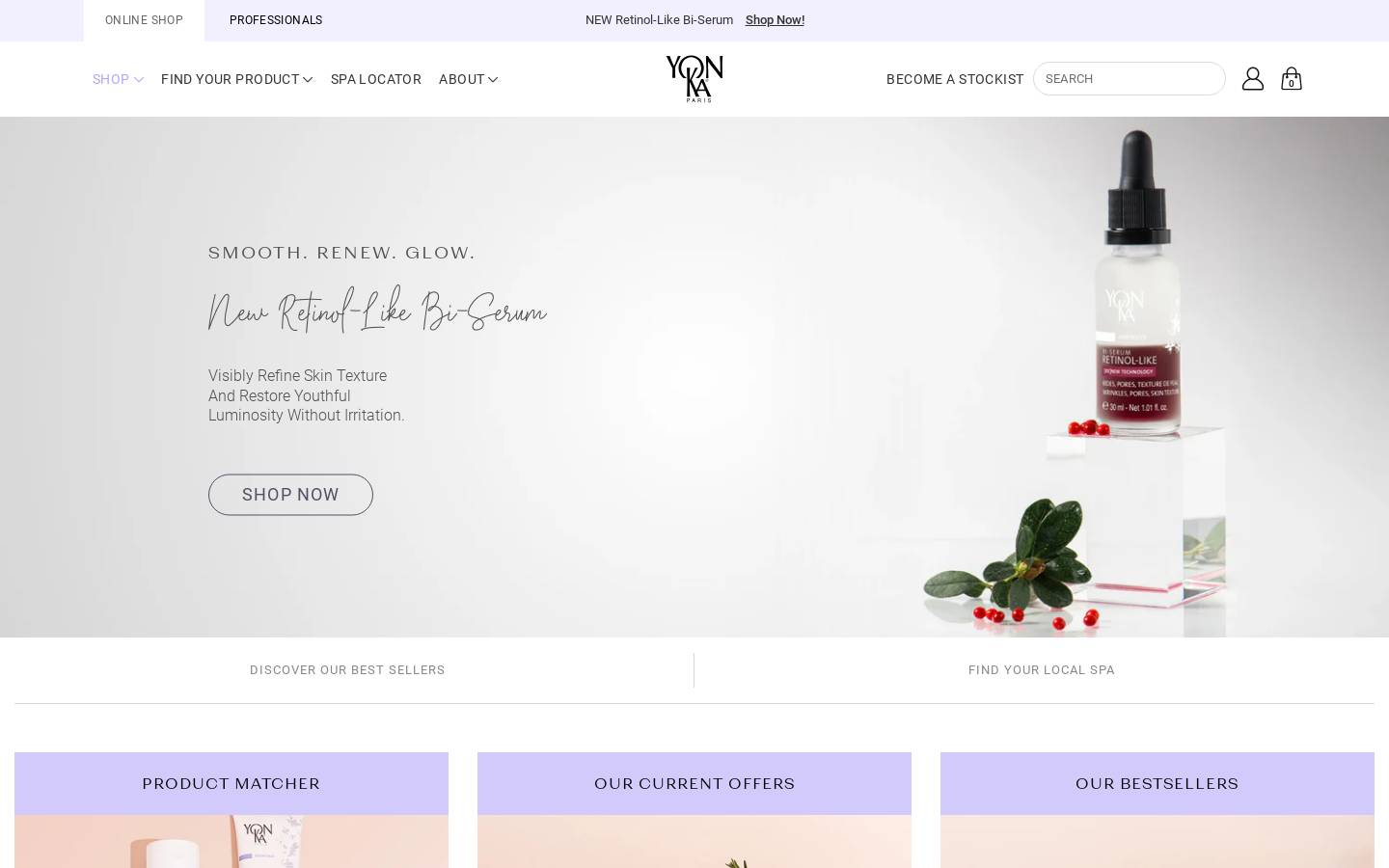 Yon-Ka Paris homepage screenshot