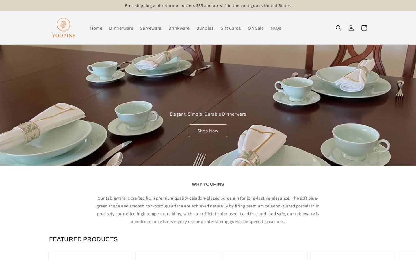 yoopins.com homepage screenshot