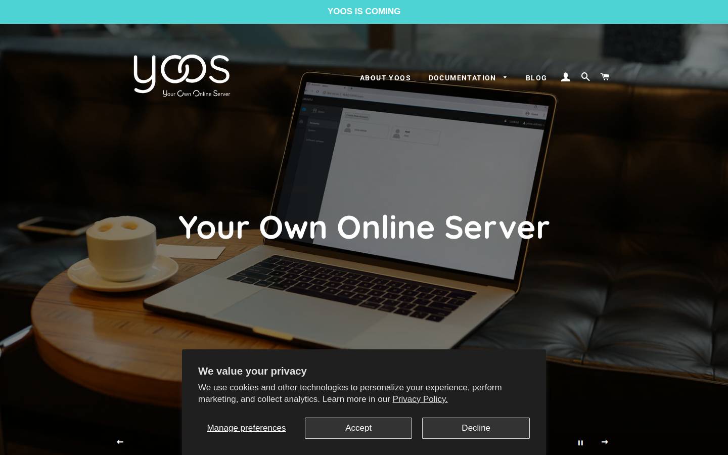 yoos-storage.com homepage screenshot