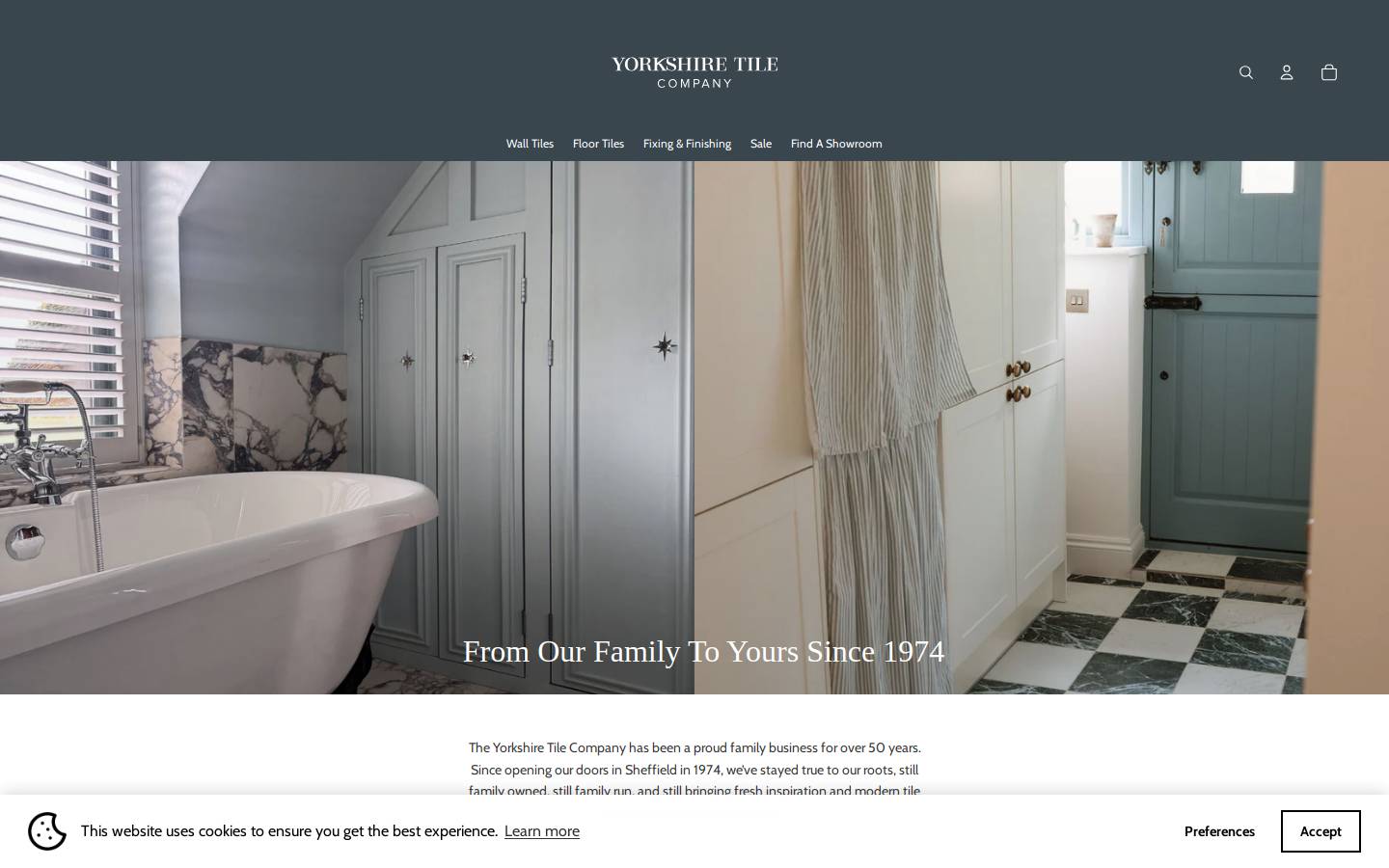 yorkshiretile.co.uk homepage screenshot
