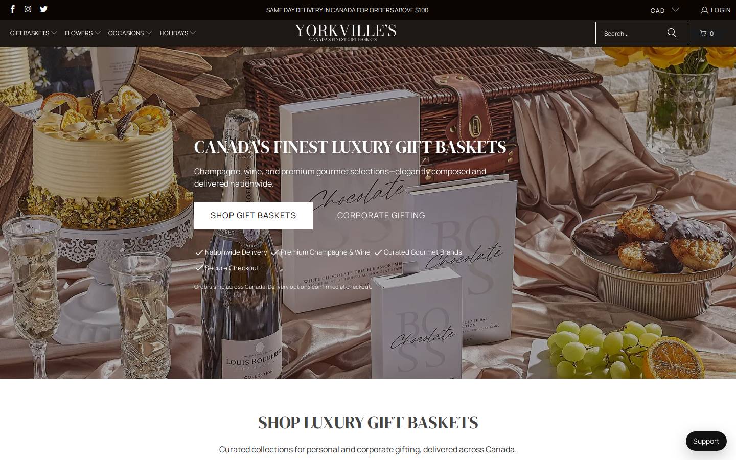 Yorkvilles homepage screenshot
