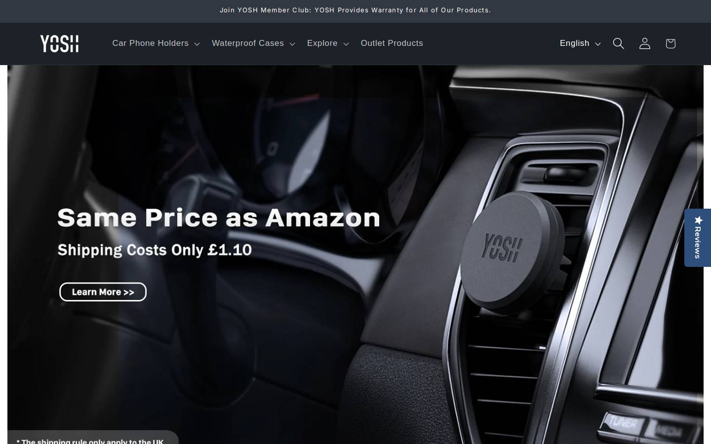 Yoshforcar homepage screenshot