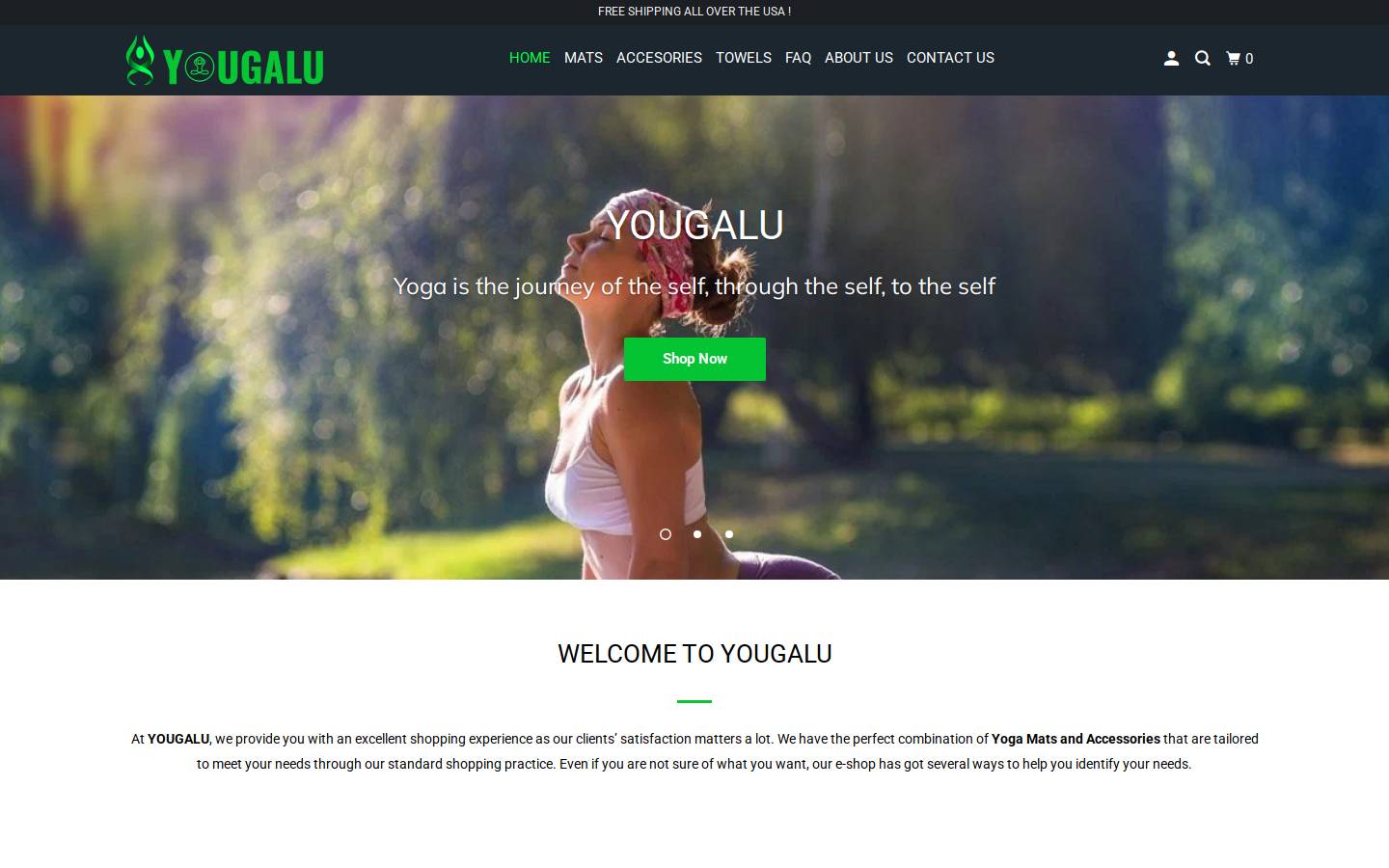 yougalu.com homepage screenshot