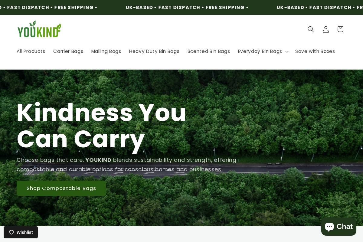 YouKind homepage screenshot