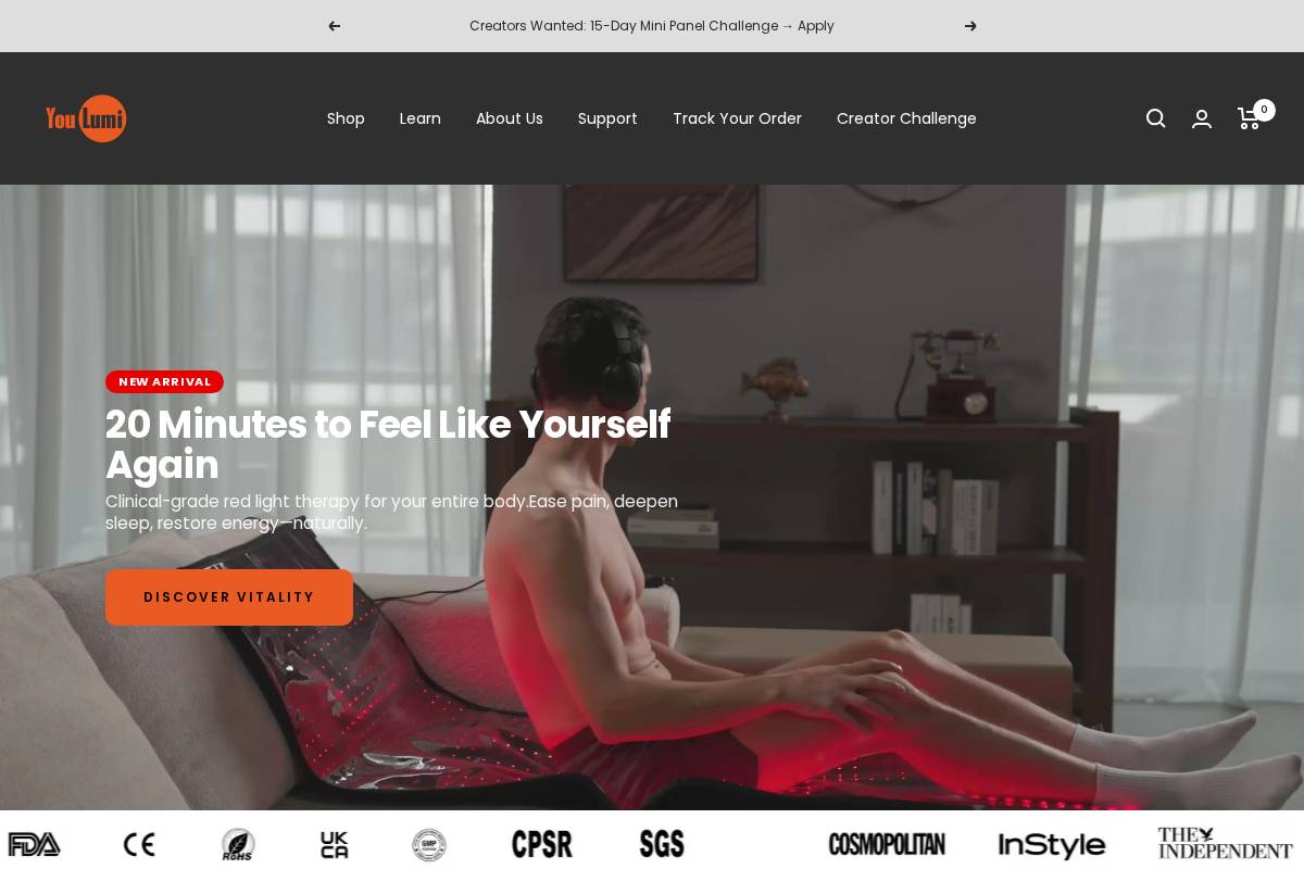 Youlumistore homepage screenshot
