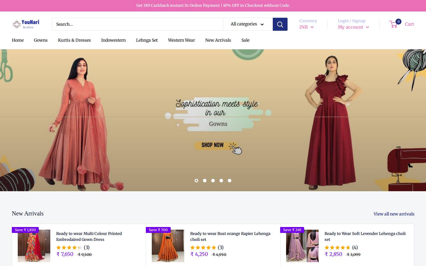 younari.com homepage screenshot