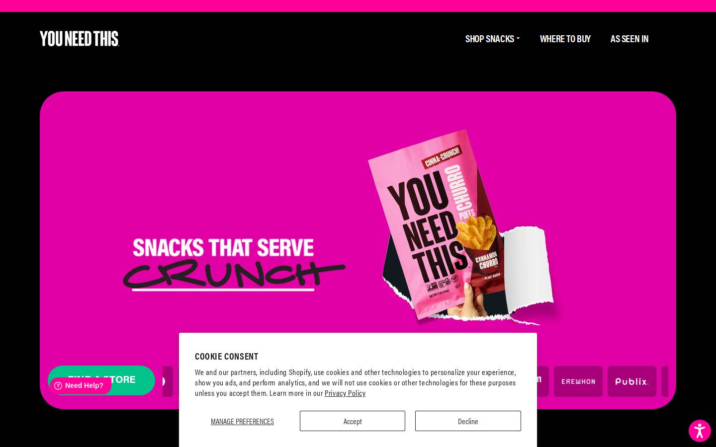 youneedthissnack.com homepage screenshot