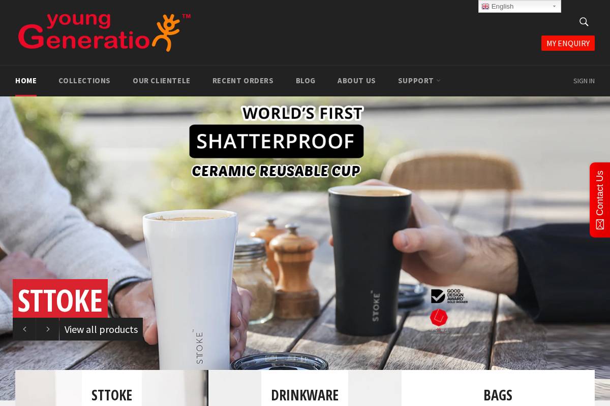 younggenerationshop.com homepage screenshot