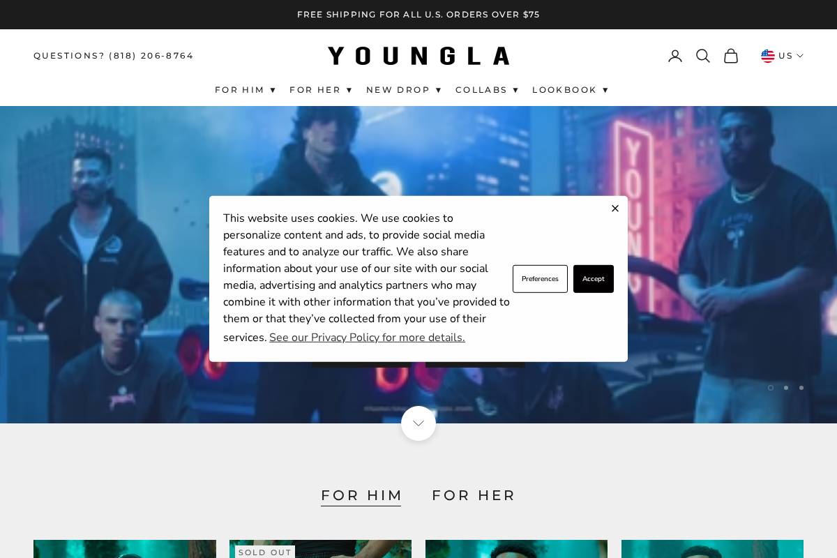 YoungLA homepage screenshot