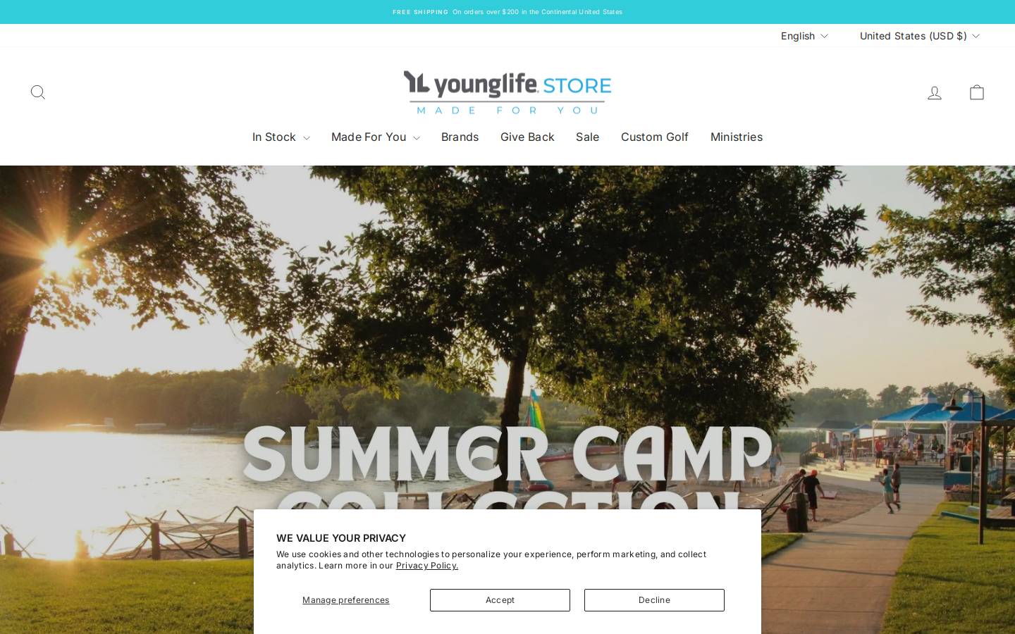 younglifestore.com homepage screenshot