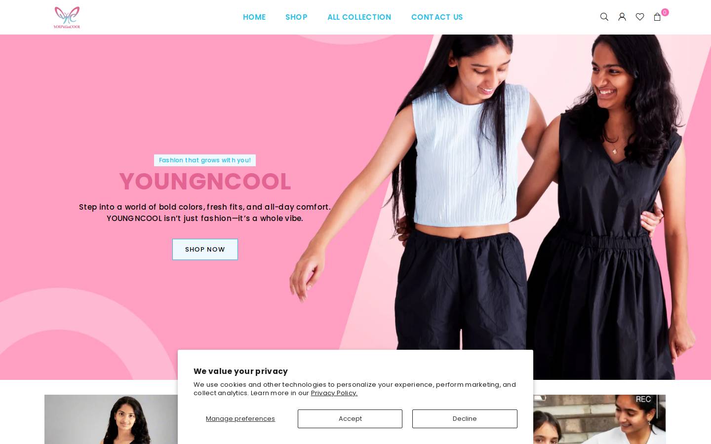 youngncool.in homepage screenshot