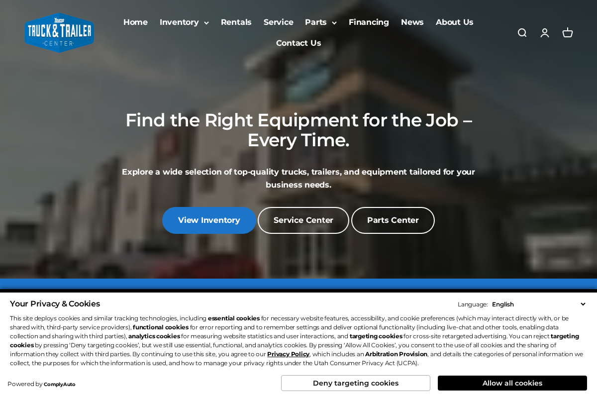 Young Truck and Trailer Center homepage screenshot