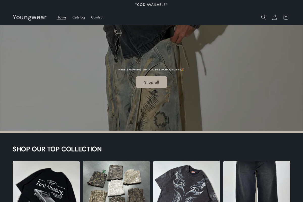 Youngwear homepage screenshot