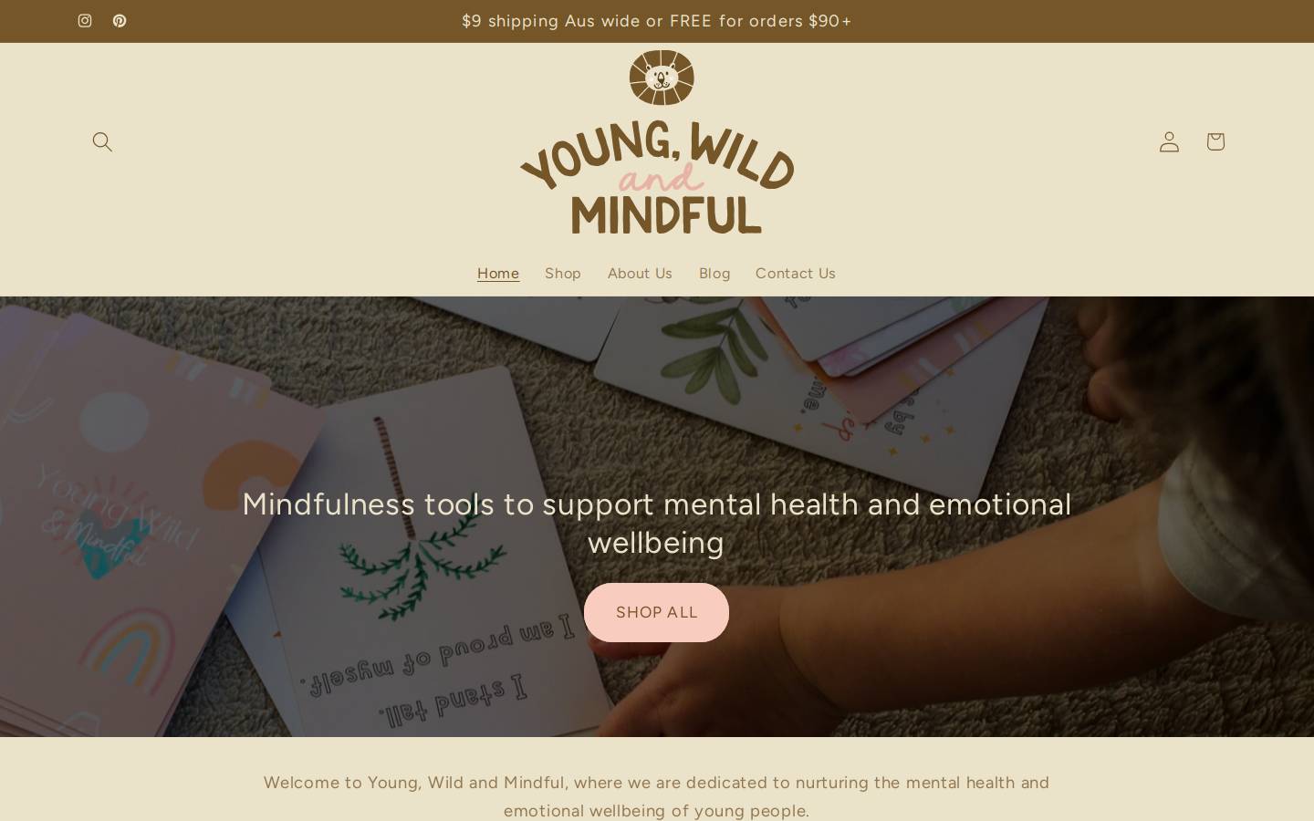 youngwildandmindful.com homepage screenshot