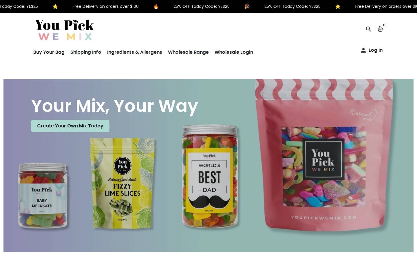 You Pick We Mix homepage screenshot