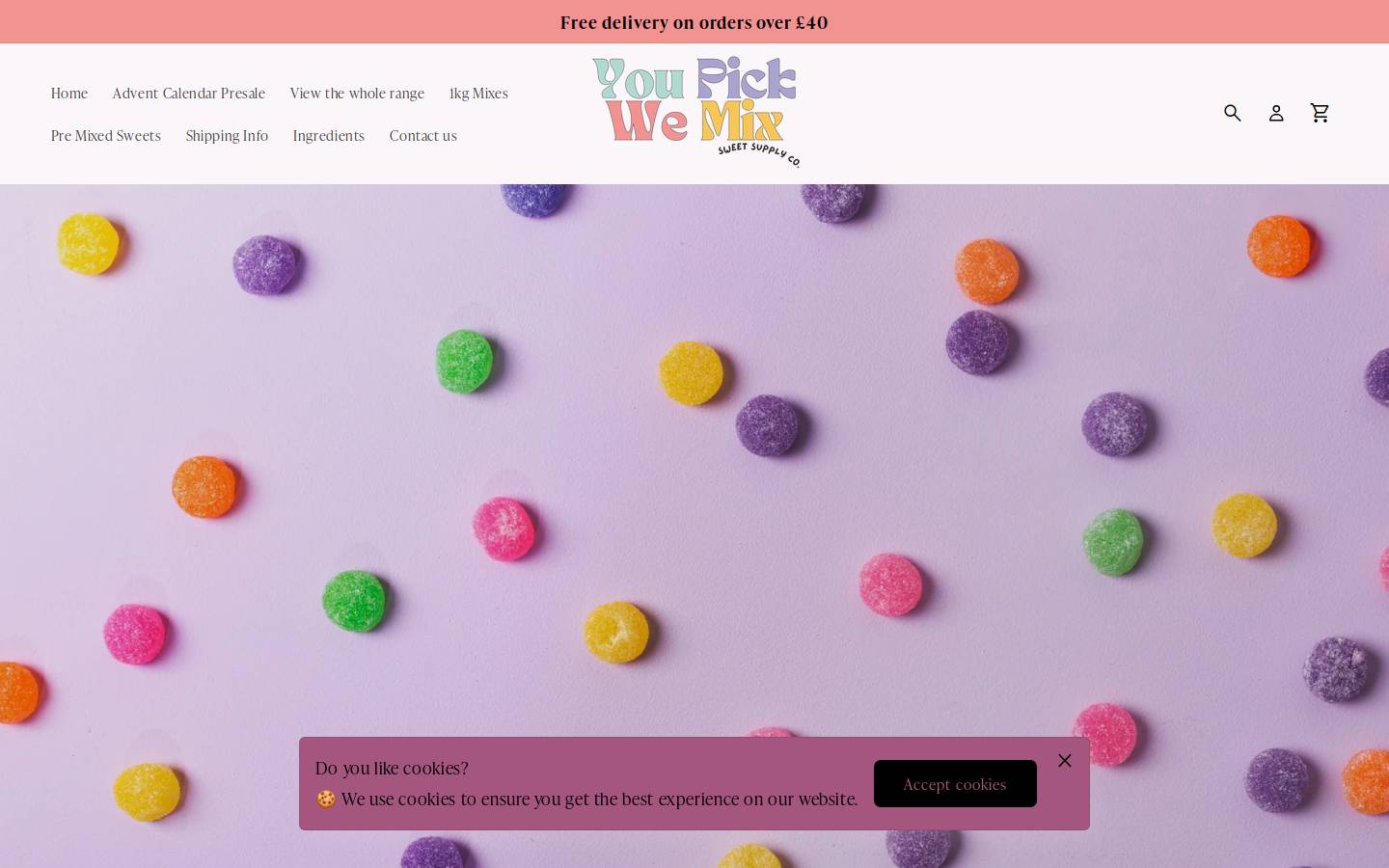 You Pick We Mix homepage screenshot