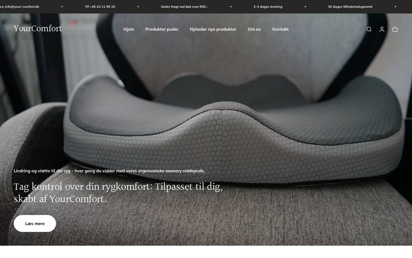 Your Comfort homepage screenshot