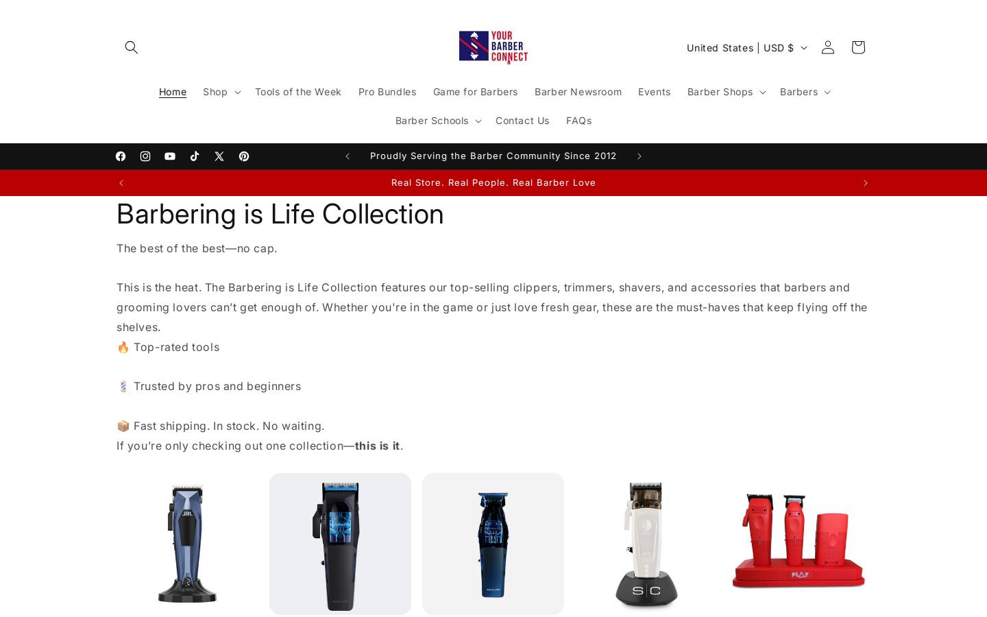 yourbarberconnect.com homepage screenshot