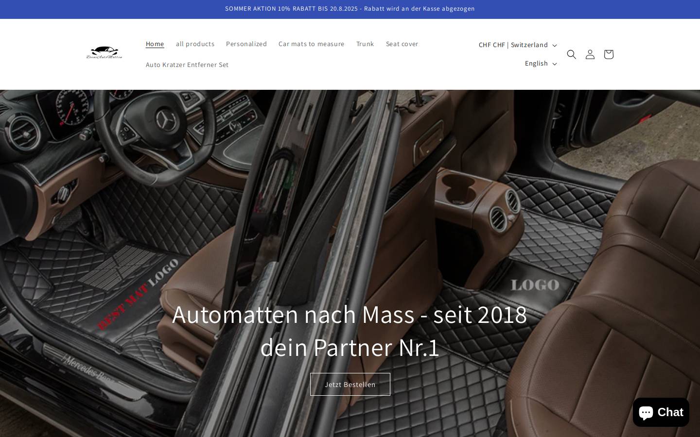 yourcarmats24.com homepage screenshot