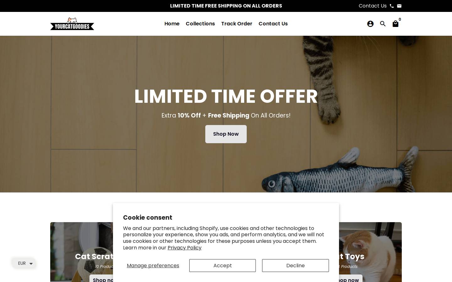 yourcatgoodies.com homepage screenshot